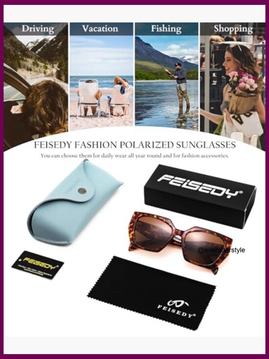 TR Frame Polarized Sunglasses, Oversized Square Retro Shades UV400 Protection main image 5